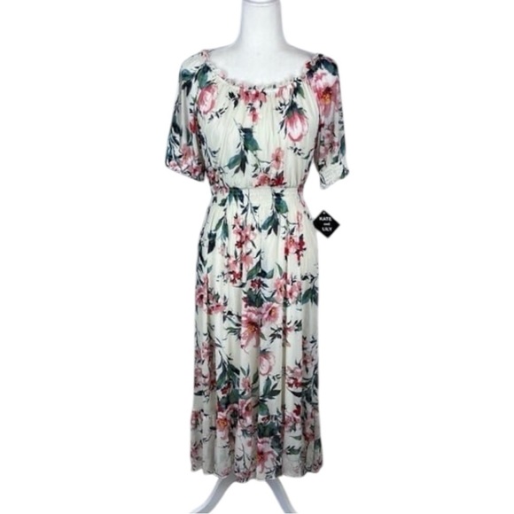 Anthropologie Kate & Lily Cream Floral Dress Size 6 NWT